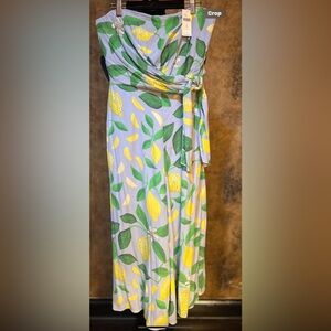 Anthropologie Maeve Lemon Grove Strapless Jumpsuit